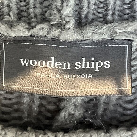 Wooden ships womens Medium Large sweater Mohair Wool Top Shirt Cozy Boho Grey - Picture 6 of 9